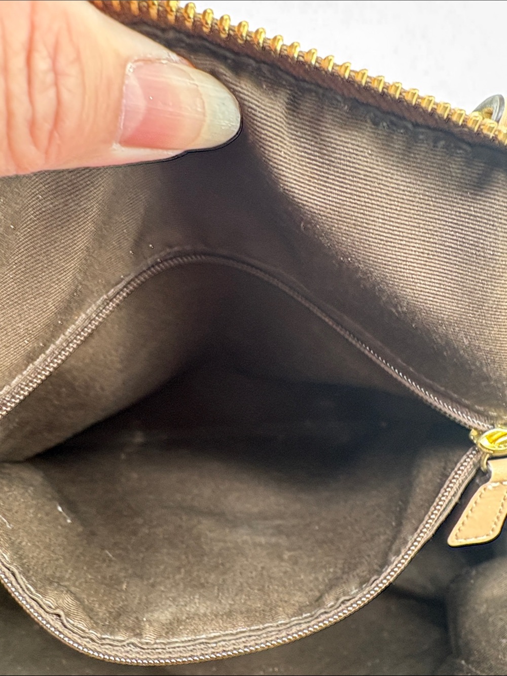 Coach Brown Perforated Signature Satchel with Tan Leather Trim - Picture 9 of 11